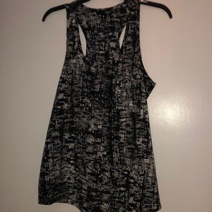 Black and white Aqua racer back blouse